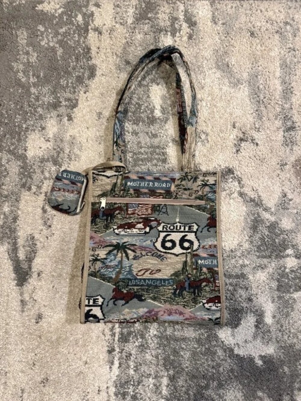 Route 66 Themed Tote Bag